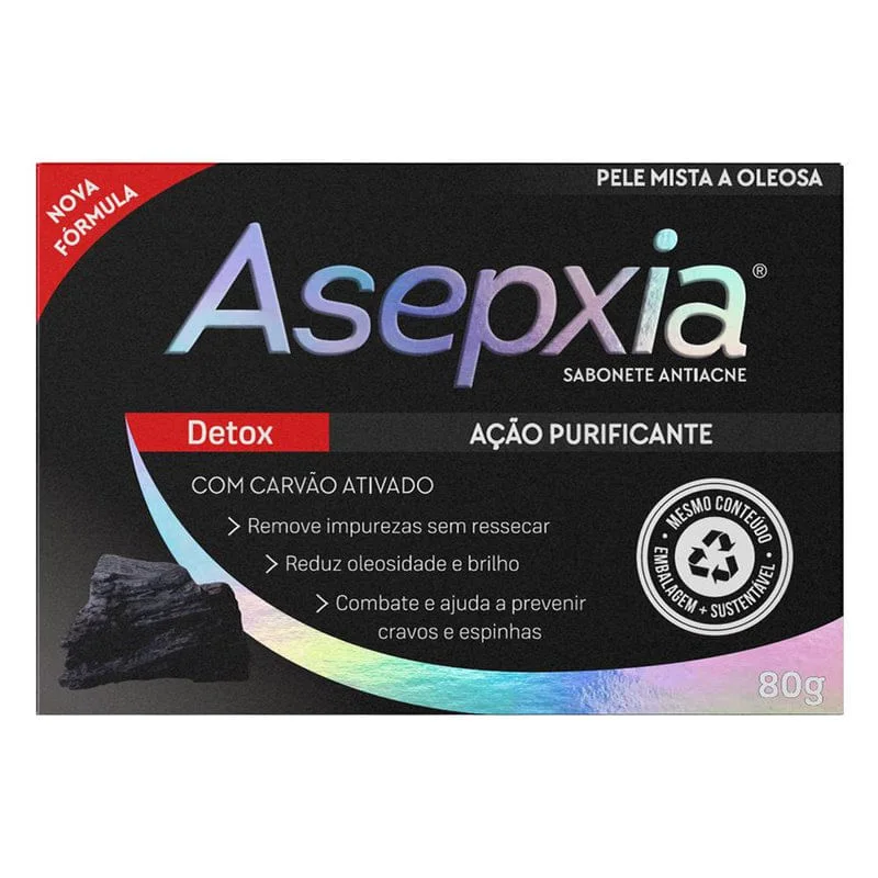 Sabonete em Barra Facial Asepxia Detox Antiacne 80g