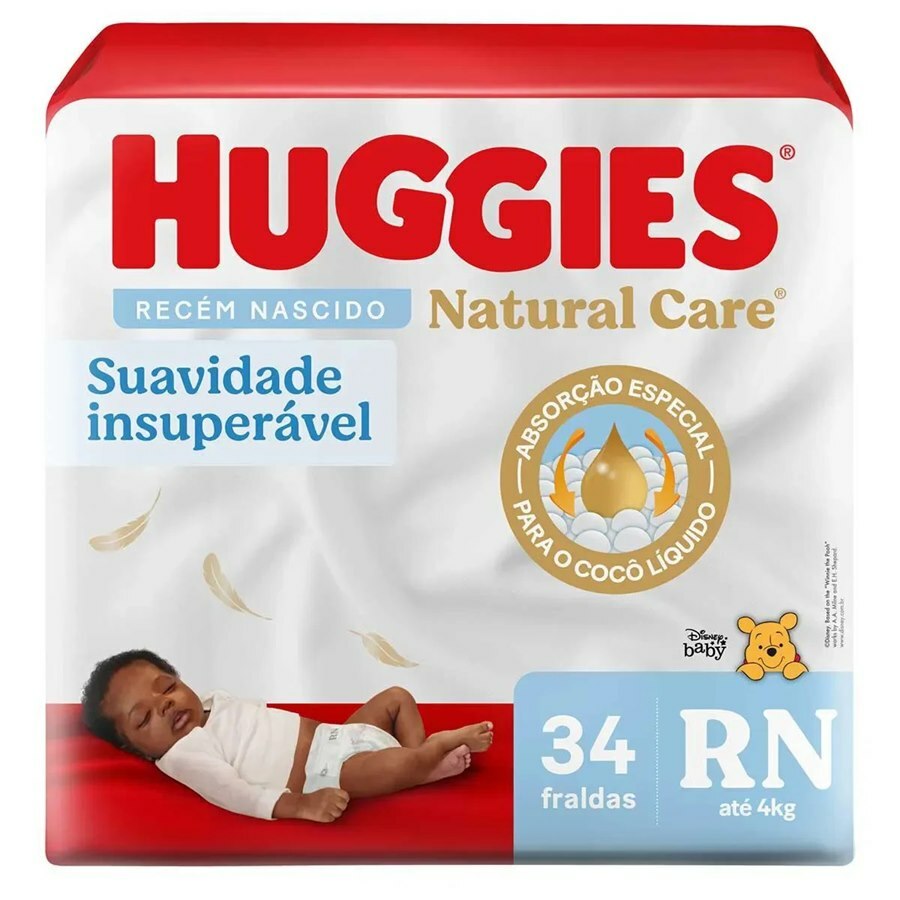 Fralda Huggies Natural Care Rn - 34 Unidades