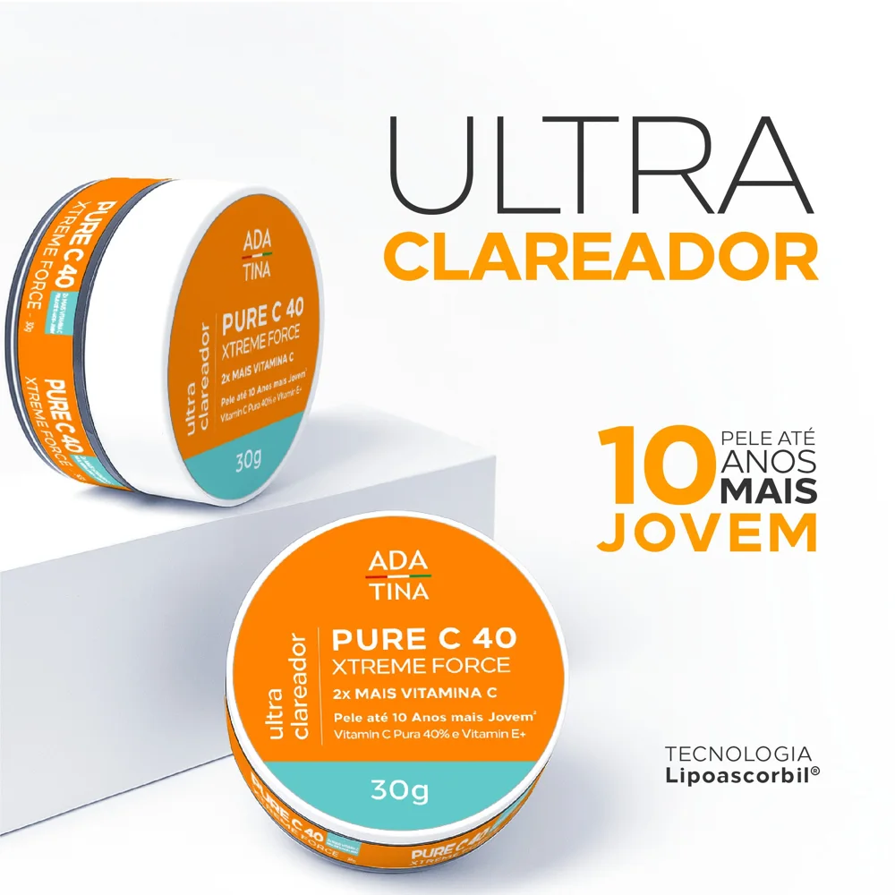 Creme Clareador Anti-Idade Ada Tina Pure C 40 Xtreme 30g