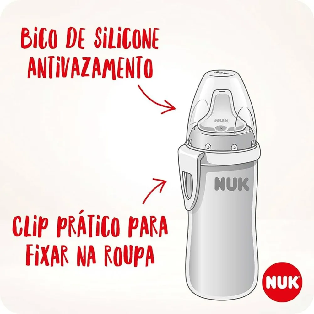 Copo de Transição NUK Active Cup +12 meses Antivazamento Azul 300ml 1 Unidade