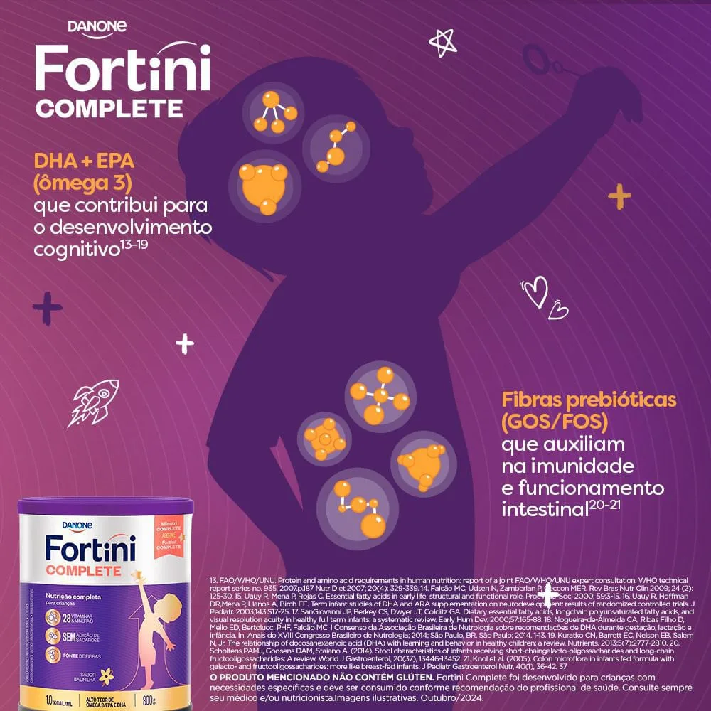 Suplemento Alimentar Infantil Fortini Complete Sabor Baunilha 800g