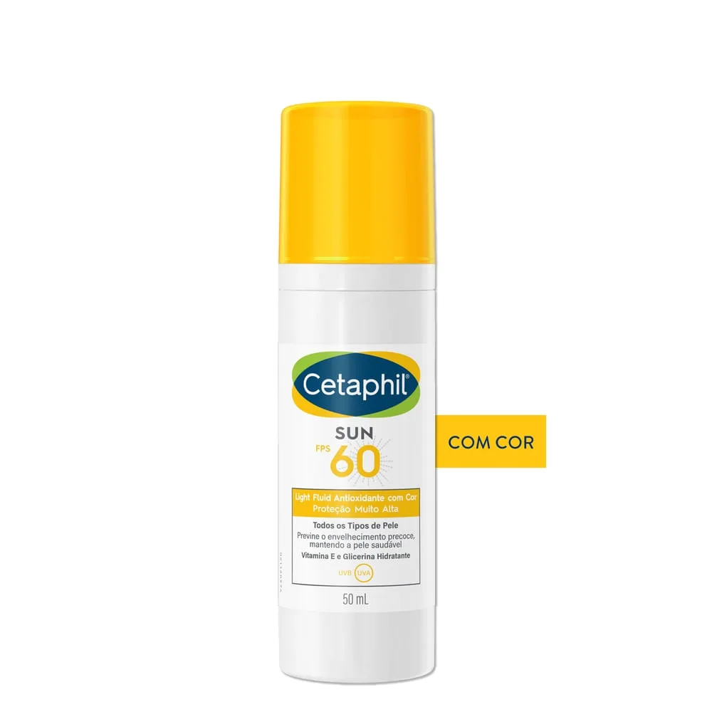 Protetor Solar Facial Cetaphil Sun Light Fluid FPS60 Antioxidante Tom Universal 50ml