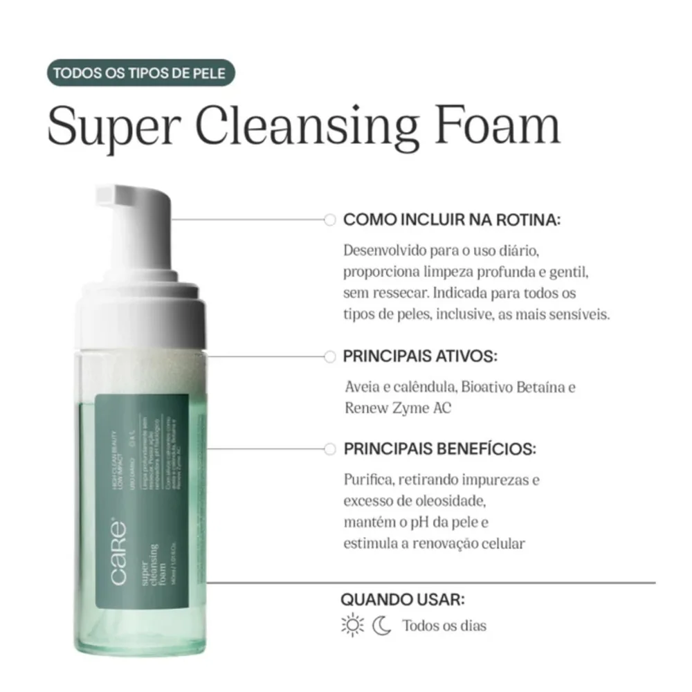 Espuma De Limpeza Care Super Cleansing Foam 140ml