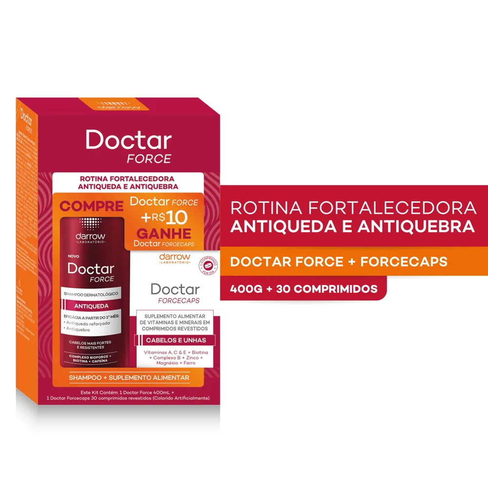 Kit Doctar Force 400ml + R$10 Ganhe Dw Doctar Forcecaps 30 Comprimidos