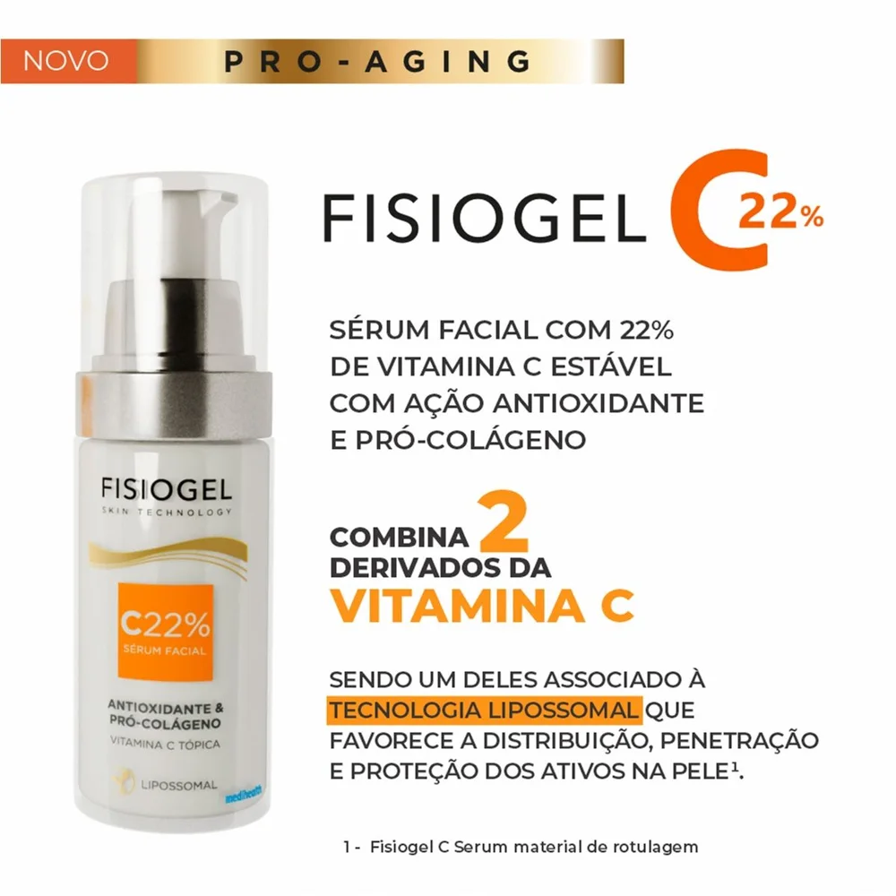 Sérum Facial Fisiogel Vitamina C 22% Antioxidante 30ml