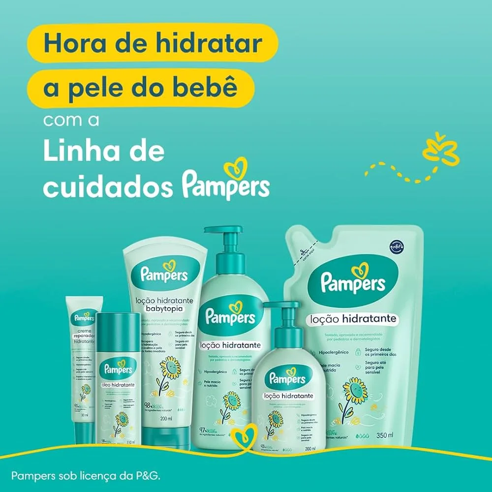 Loção Hidratante Infantil Pampers Bebê Girassol Hipoalergênica Toque Seco 110ml