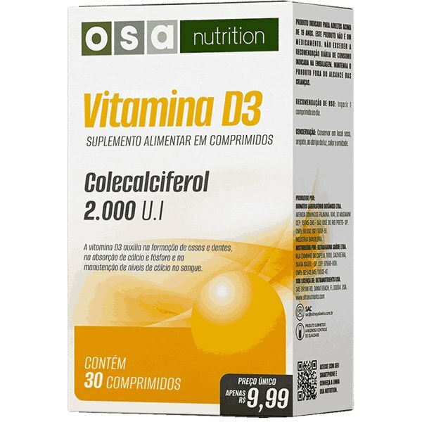 Vitamina D3 2000UI — 30 Comprimidos