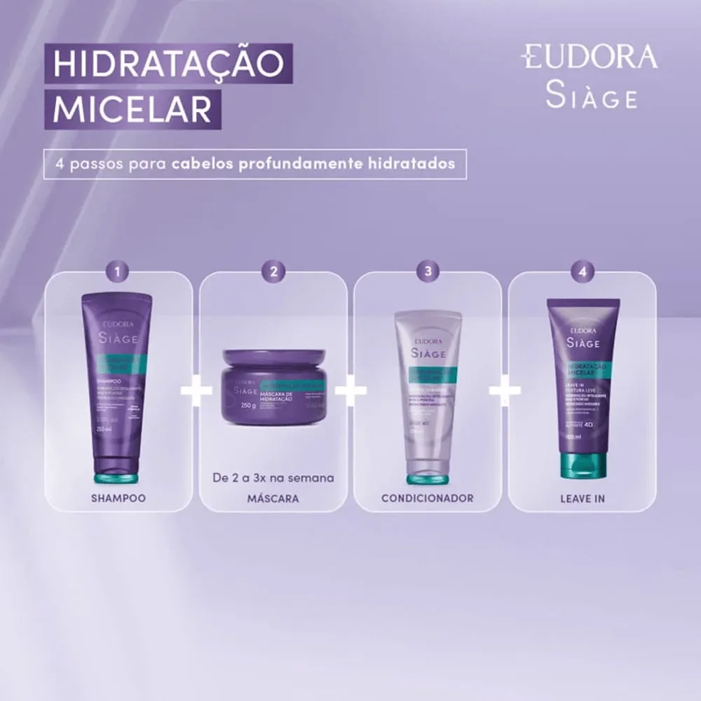 Condicionador Eudora Siàge Hidratação Micelar 200ml