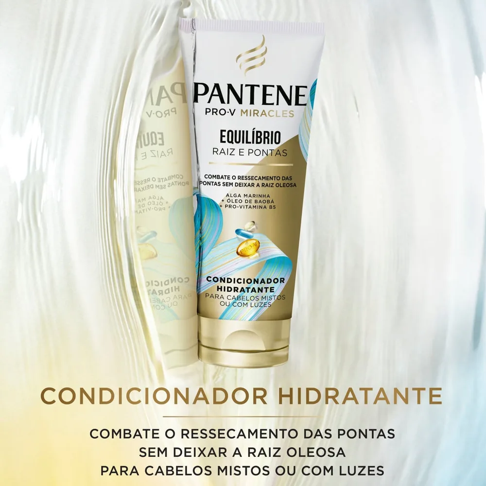 Kit Shampoo Pantene Pro-V Miracles Equilíbrio Raiz e Pontas 300ml 1 Uni + Condicionador Miracles Equilíbrio Raiz e Pontas 150ml 1 Uni