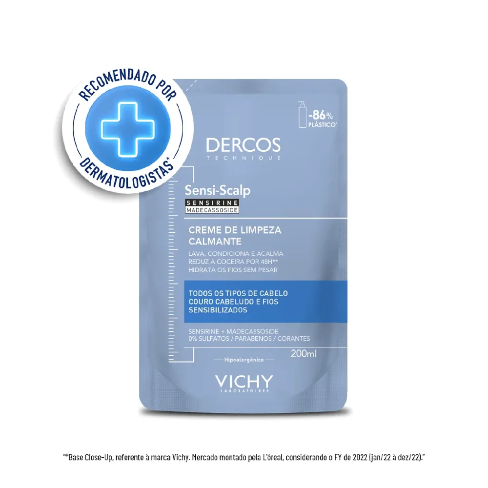 Creme de Limpeza Vichy Dercos Sensi Scalp Calmante Refil 200ml