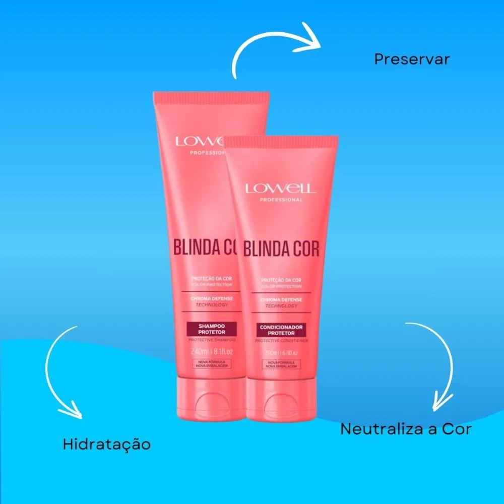Lowell Blinda Cor - Kit Shampoo e Condicionador Protetor