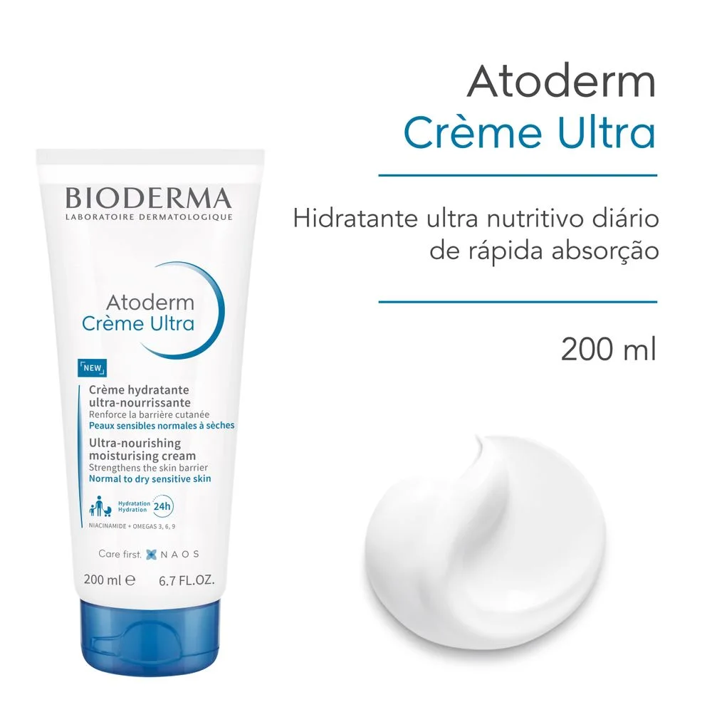 Creme Corporal Bioderma Atoderm Creme Ultra Hidratante Peles Normais e Secas 200ml