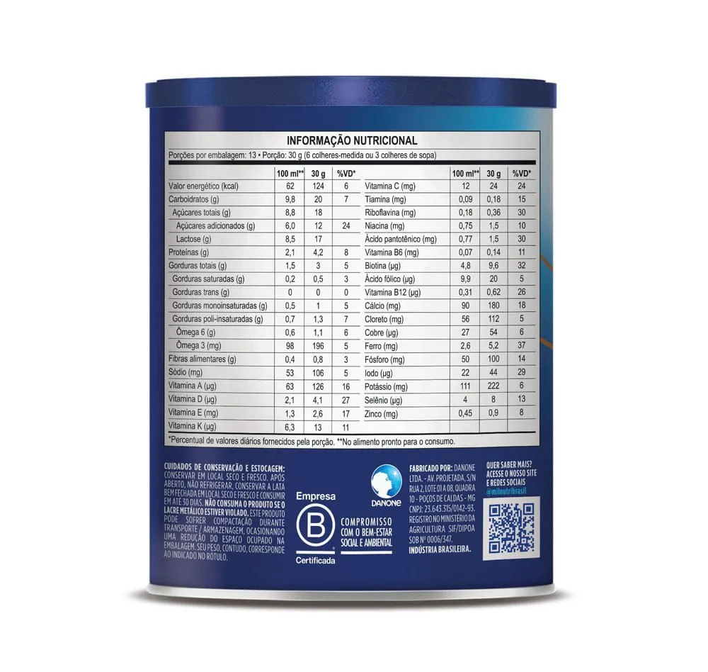 Composto Lácteo Infantil Milnutri Premium 1 a 5 anos 800g