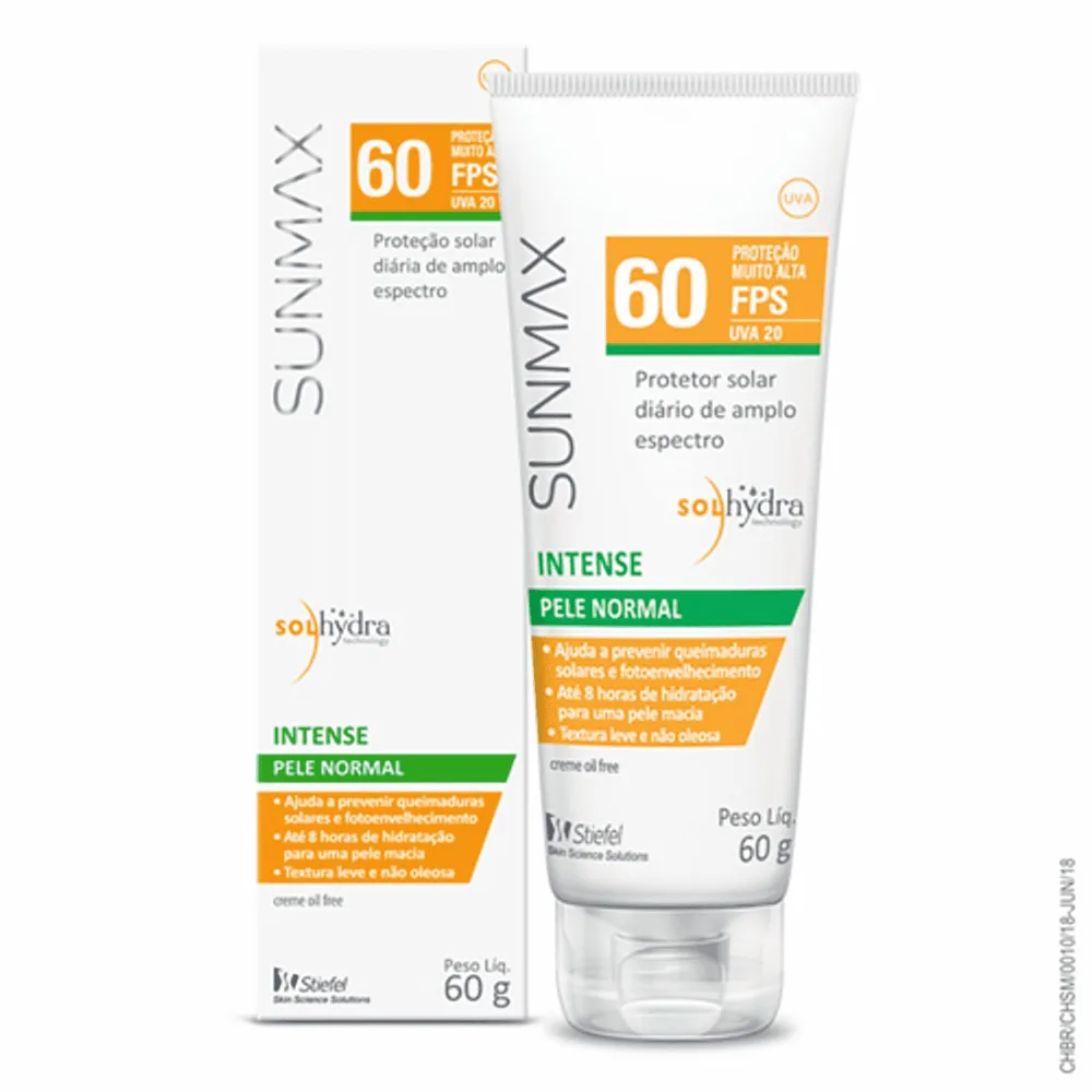 Protetor Solar Facial Sunmax Intense FPS60 Não Oleoso 60g