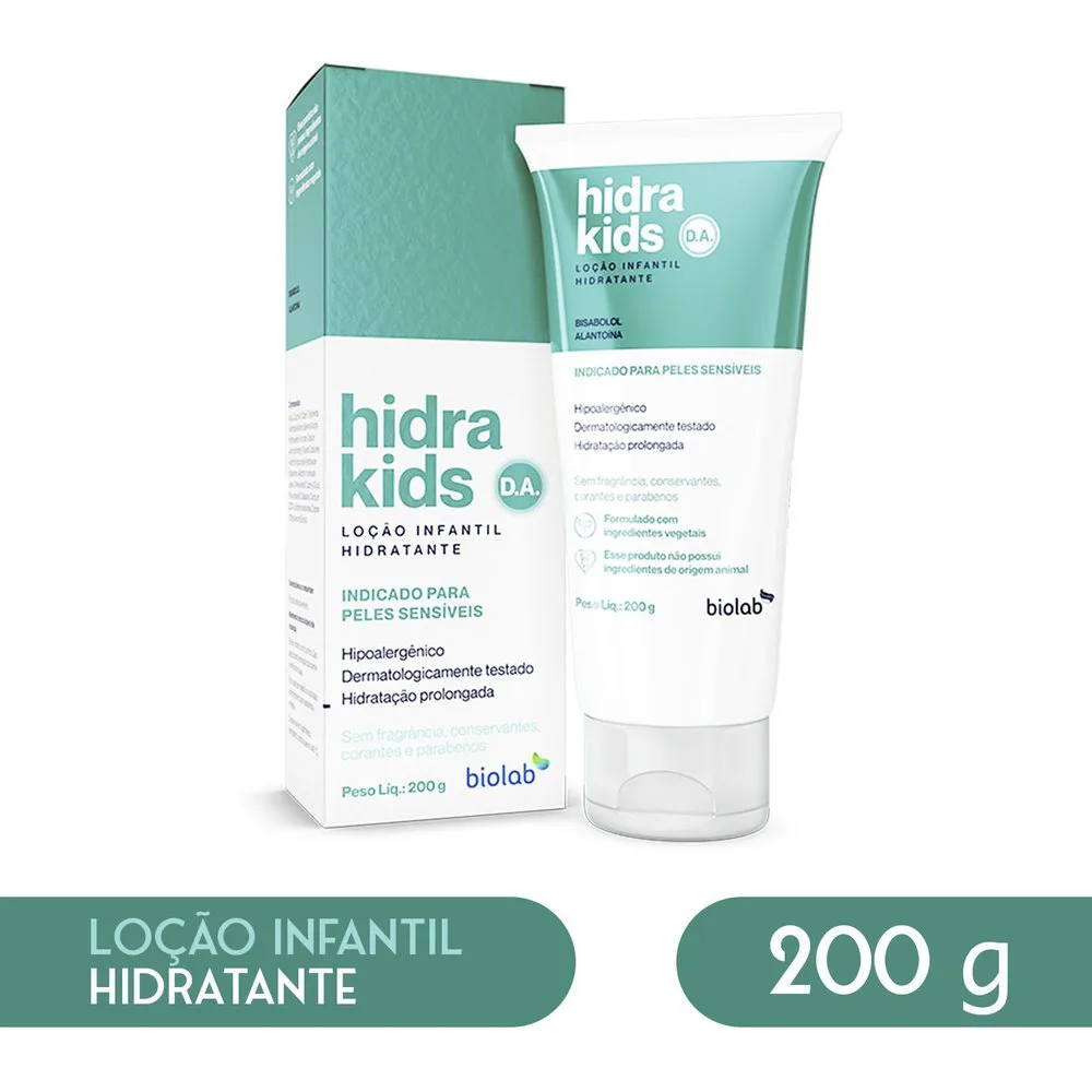 Loção Hidratante Infantil Hidra Kids D.A. Calmante com Aloe Vera 200g