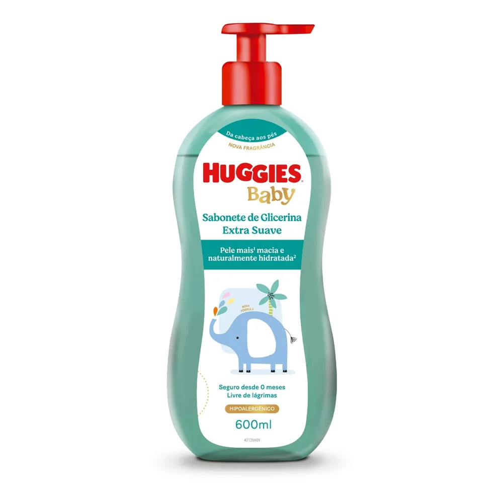 Sabonete Líquido Infantil Huggies Glicerina Extra Suave 600ml