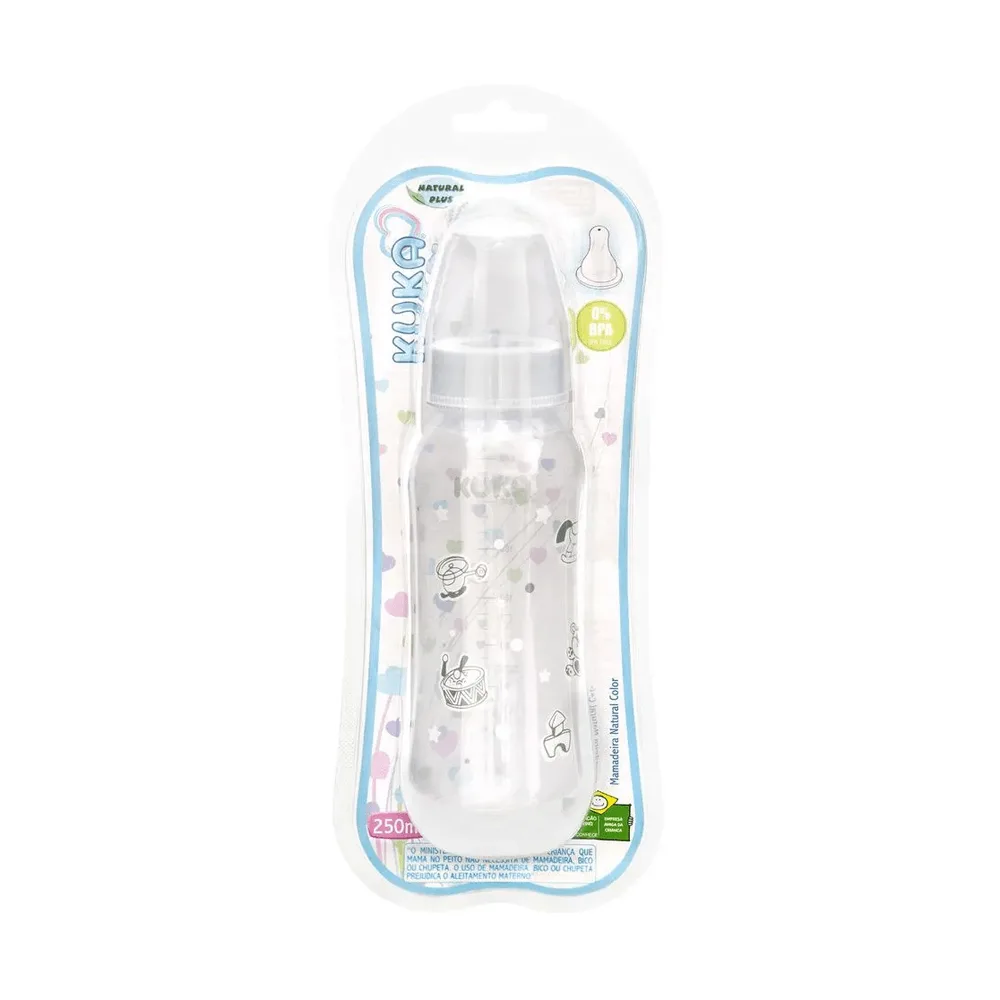 Mamadeira Kuka Natural Bico Universal +6 meses Branca 250ml 1 Unidade