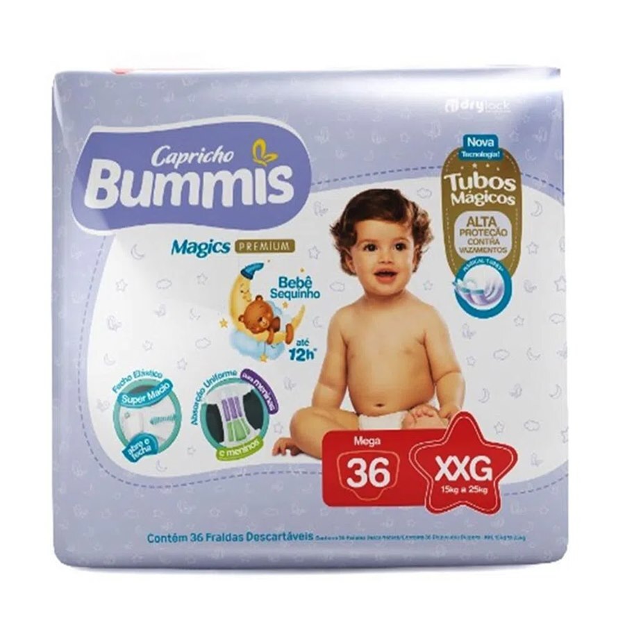 Fralda Capricho Bummis Magics Premium Mega Xxg - 36 Unidades