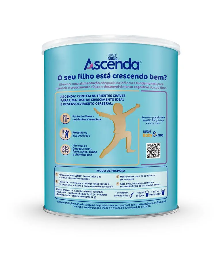 Suplemento Alimentar Infantil Ascenda Sem Sabor 800g