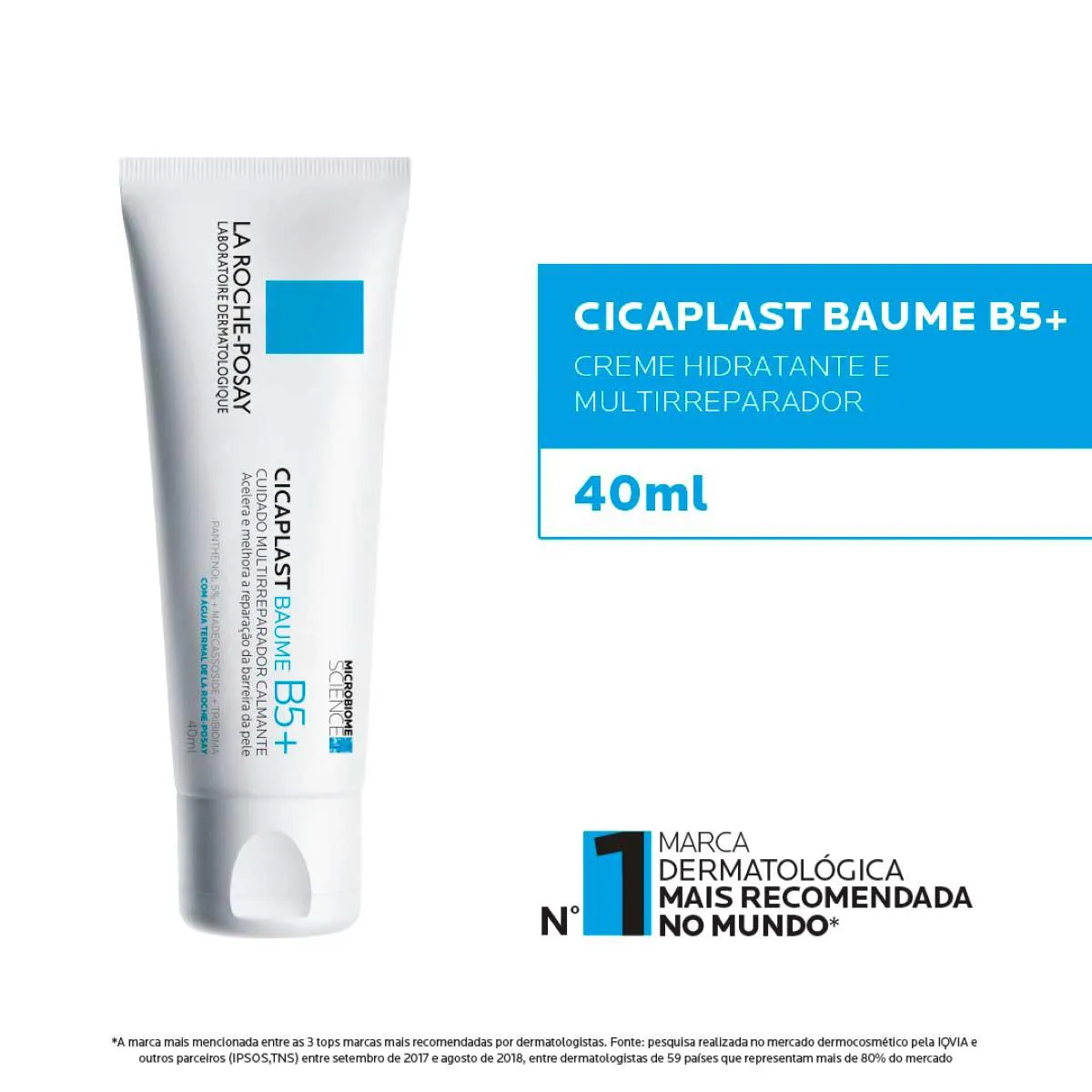Creme Multirreparador Calmante Cicaplast Baume B5+ La Roche-Posay Repara e Acalma Peles Irritadas 40ml