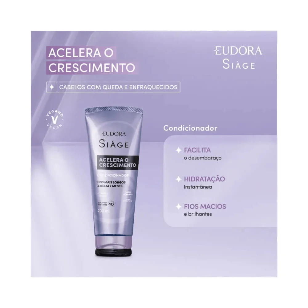 Condicionador Eudora Siàge Acelera o Crescimento 200ml