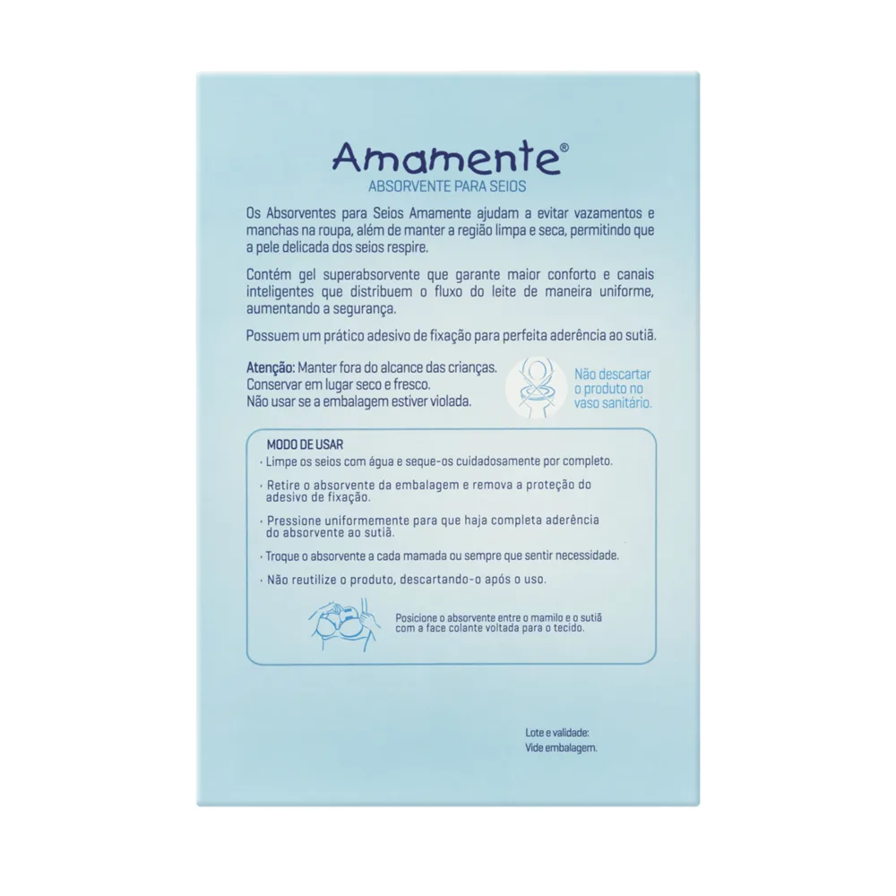 Absorvente para Seios Amamente Descartável Leve 30 Pague 24 30 Unidades