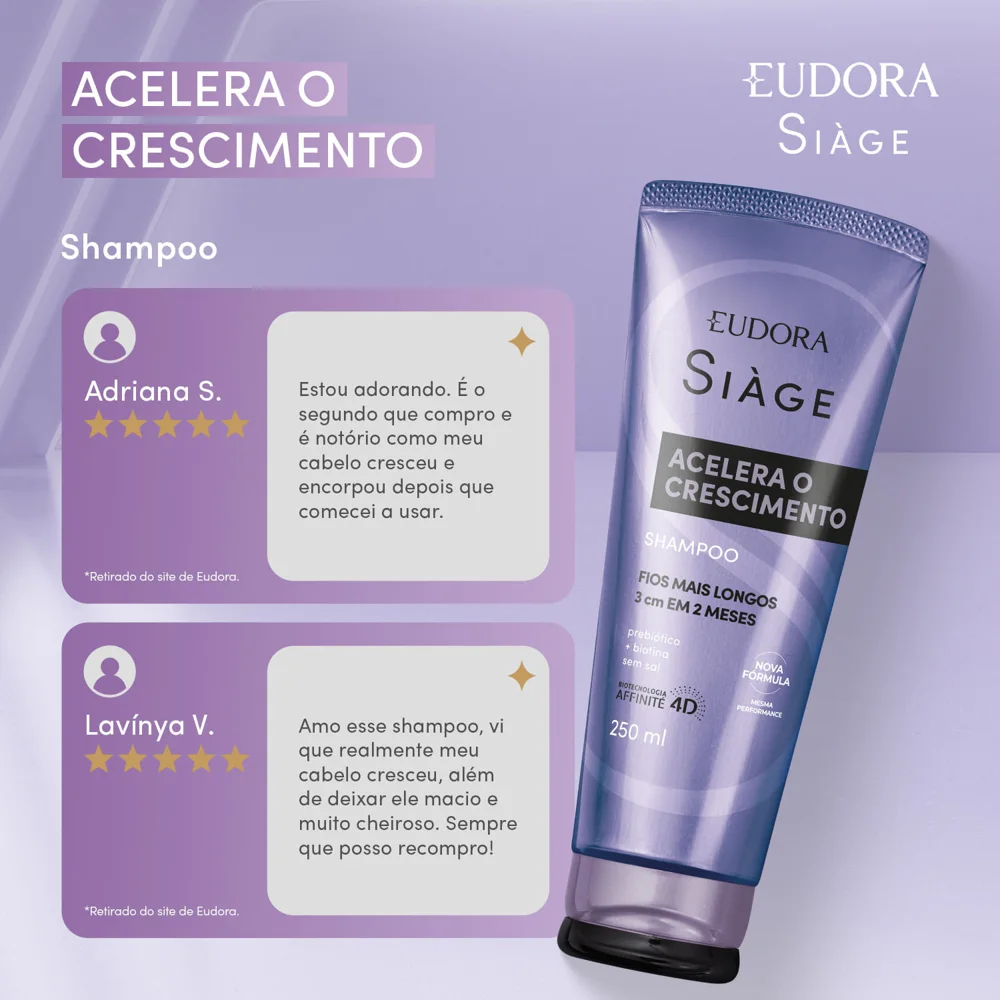 Shampoo Eudora Siàge Acelera o Crescimento 250ml