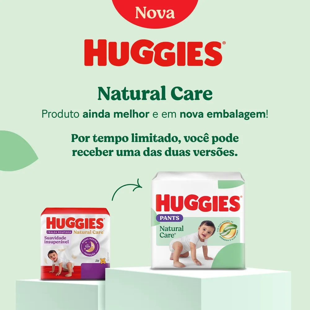 Huggies Fralda Pants Premium Natural Care XG - 56 Un