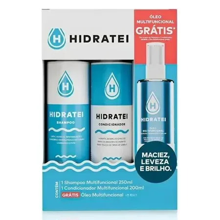 Kit Hidratei Multifuncional Condicionador 200ml + Shampoo 250ml + Oleo Capilar 30ml