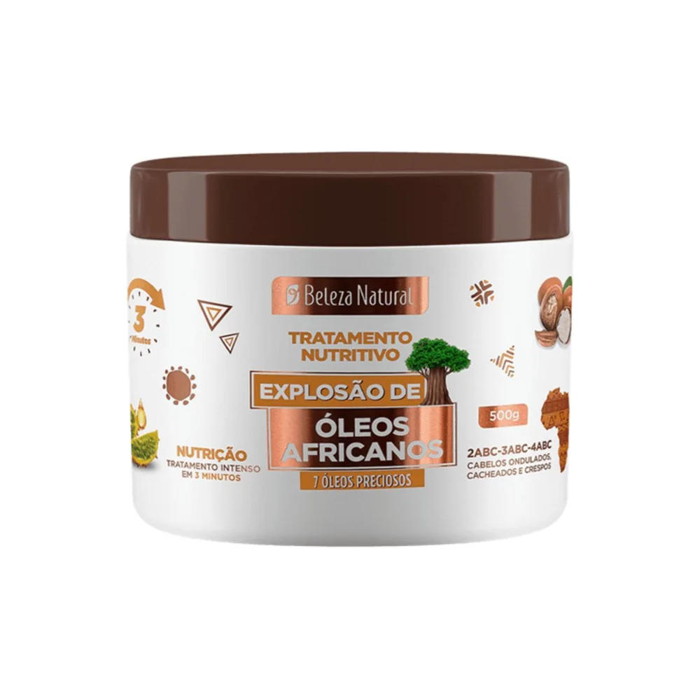 Creme de Tratamento Capilar Beleza Natural Explosão de Óleos Africanos Nutrição 500g