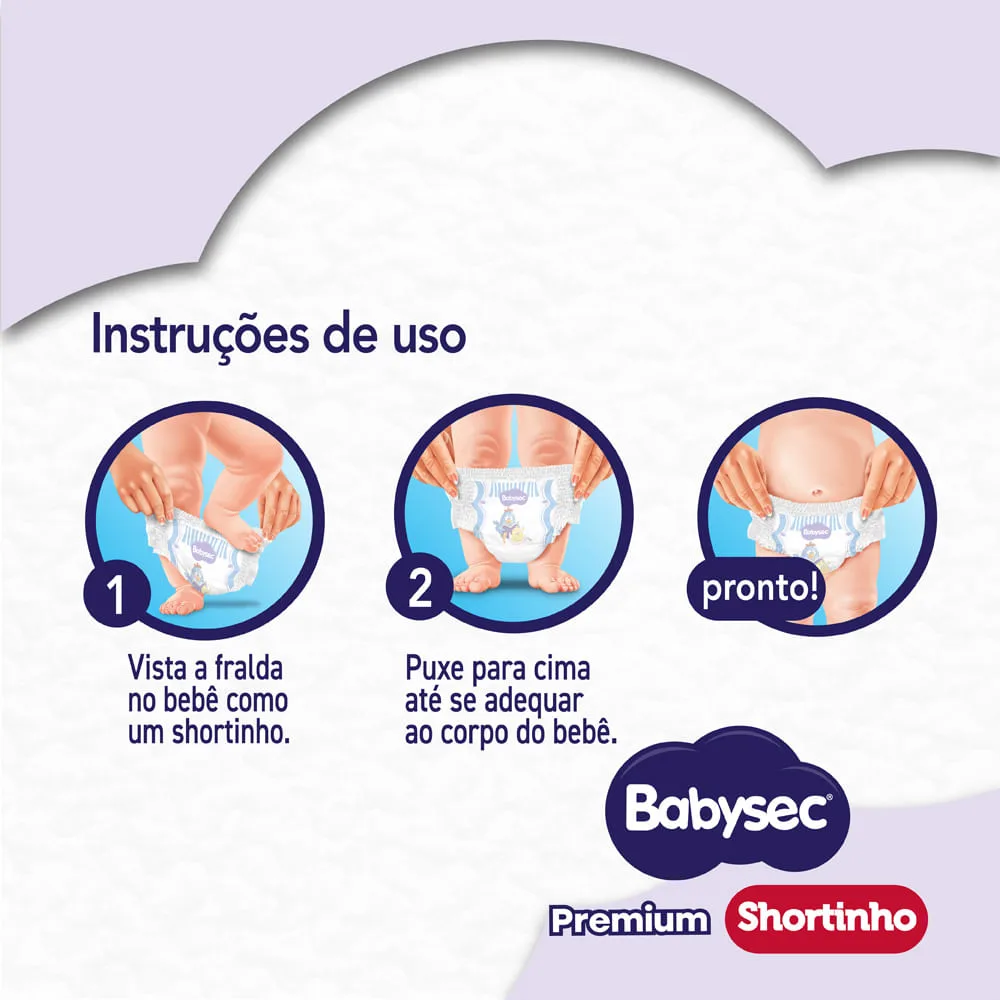Fralda Babysec Premium Shortinho Galinha Pintadinha XG 42 Unidades