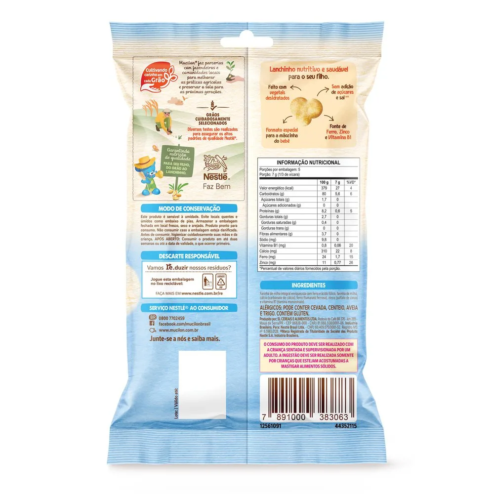 Snack Infantil Mucilon Pipoquinha Sabor Milho 35g