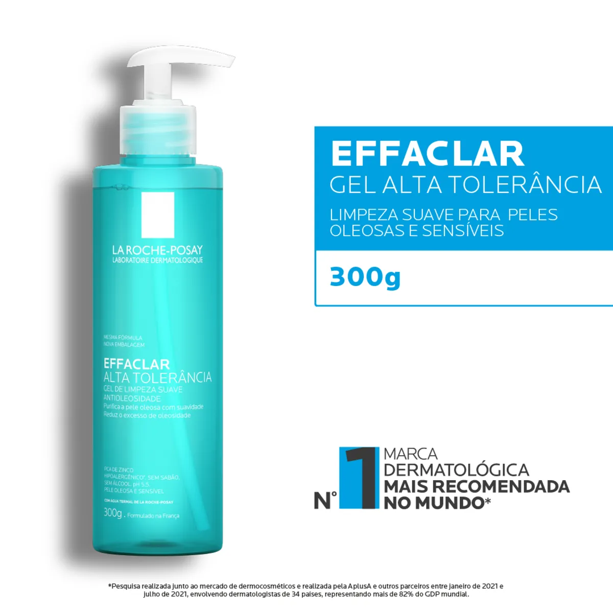 Gel de Limpeza Facial La Roche-Posay Effaclar Alta Tolerância Gel de Limpeza Facial para Peles Sensíveis 300g