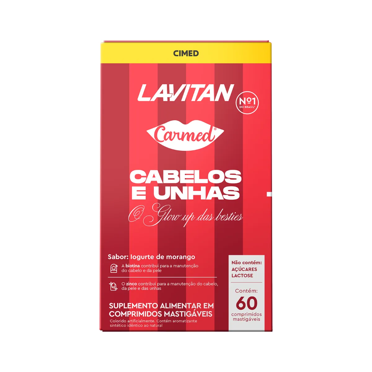 Lavitan Cabelo e Unhas Carmed 60 Comprimidos Mastigáveis