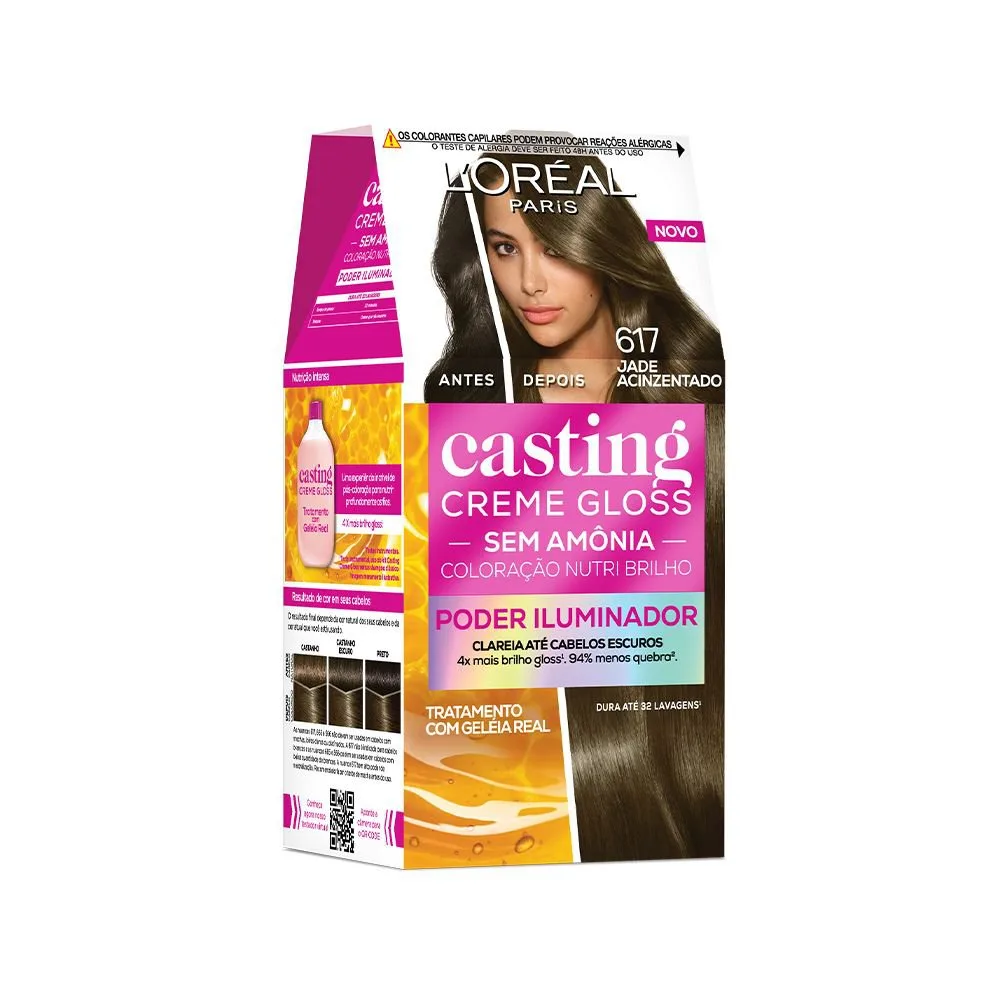 Tinta De Cabelo Casting Creme Gloss De L’oréal Paris 617 jade Acinzentado 246g