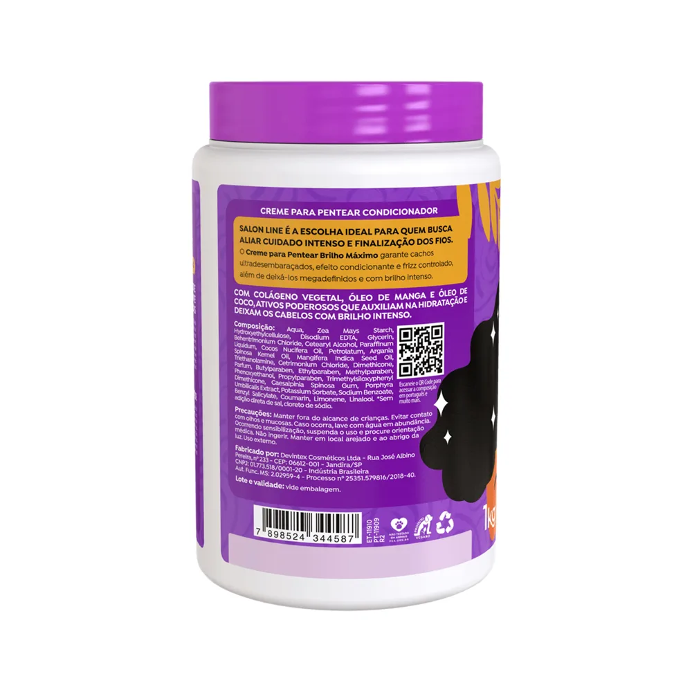 Creme de Pentear Salon Line Brilho Máximo 1Kg