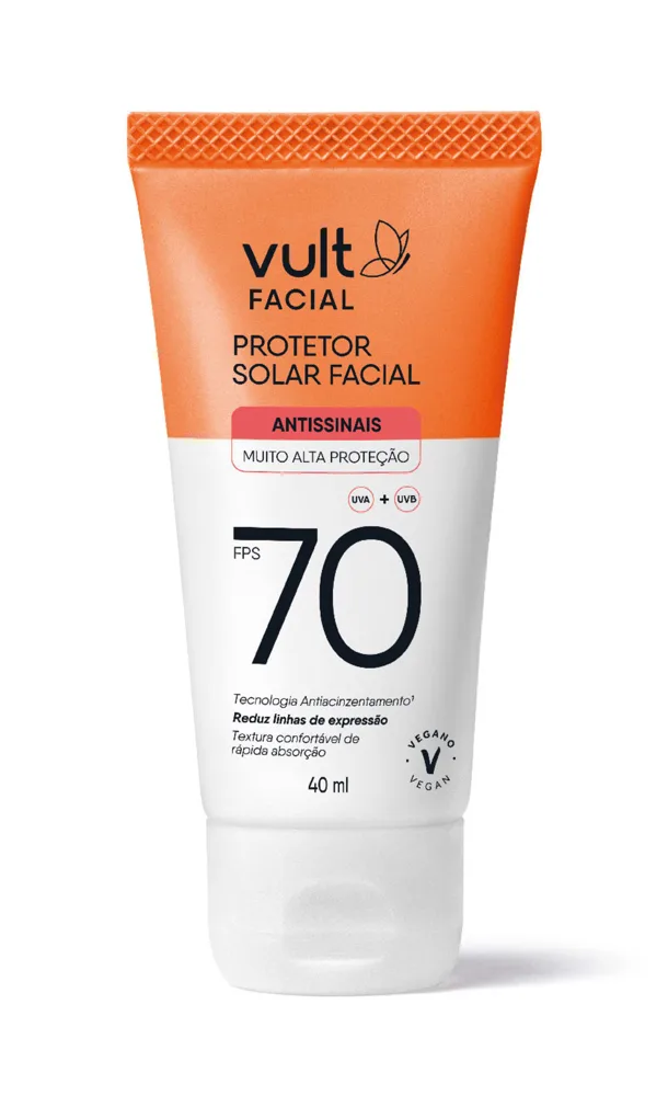 Protetor Solar Facial Vult Antissinais Fps70 40ml