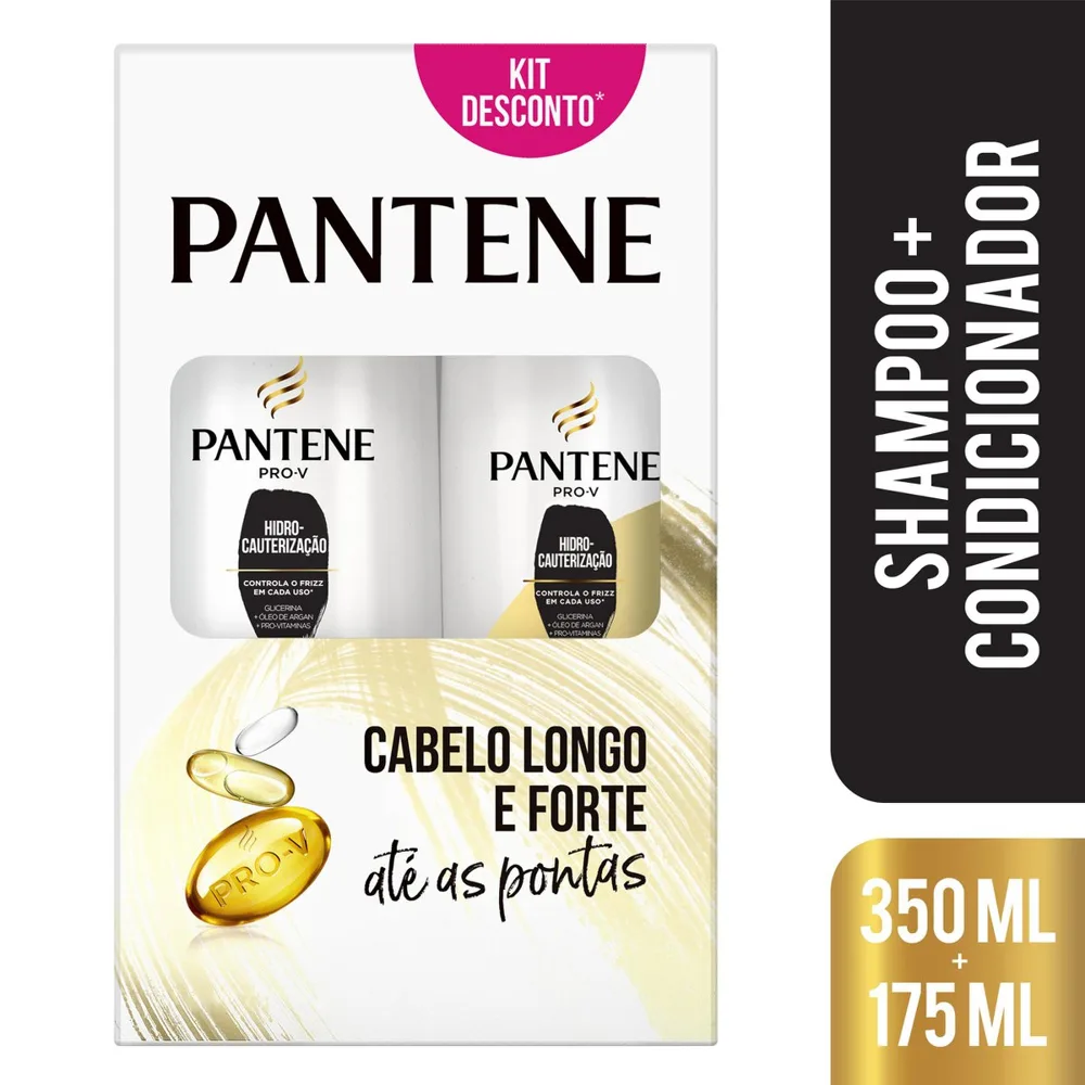 Kit Shampoo Pantene Pro-V Hidro Cauterização 350ml 1 Unidade + Condicionador Pantene Pro-V Hidro-Cauterização 175ml 1 Unidade