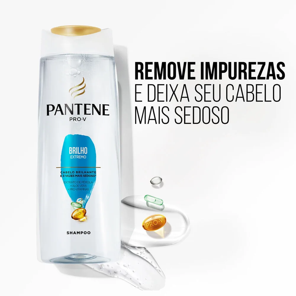 Kit Shampoo Pantene Pro-V Brilho Extremo 400ml 1 Unidade + Condicionador Pantene Pro-V Brilho Extremo 175ml 1 Unidade