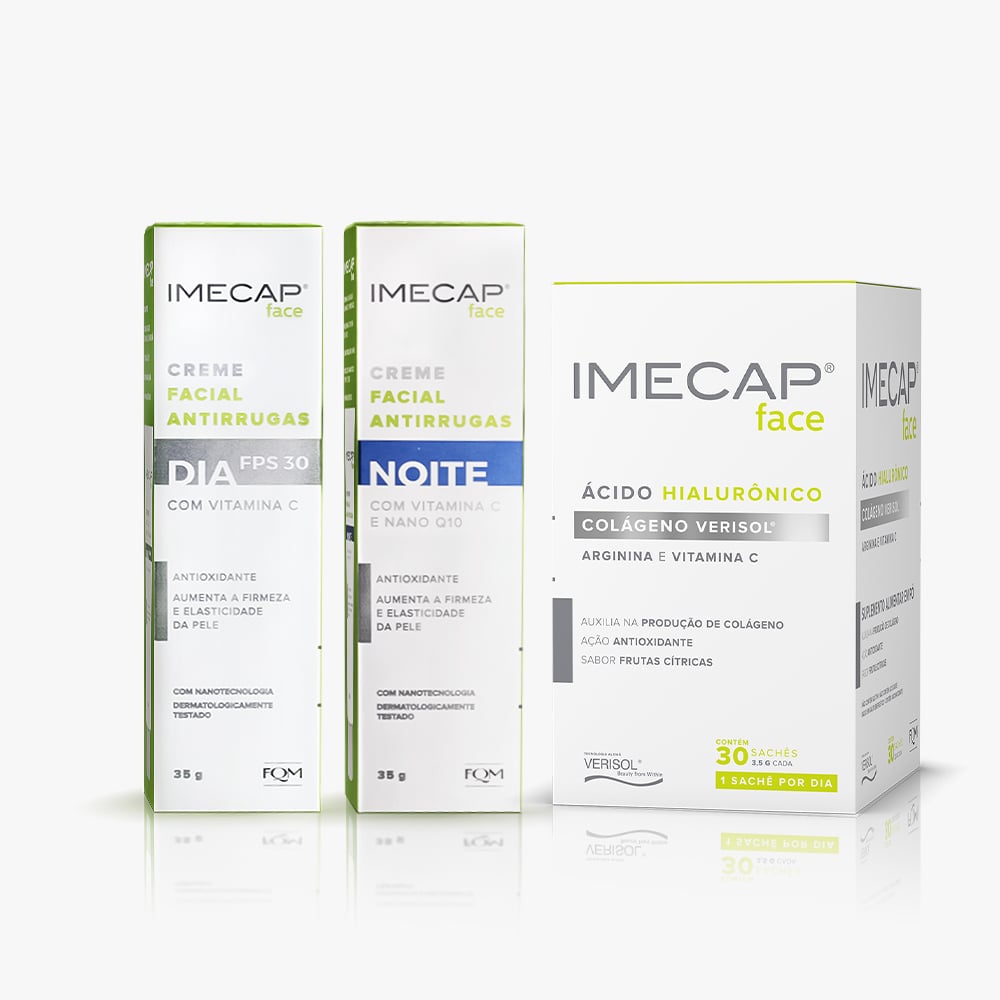 Kit Rotina Imecap Face Dia e Noite + Colágeno em Pó
