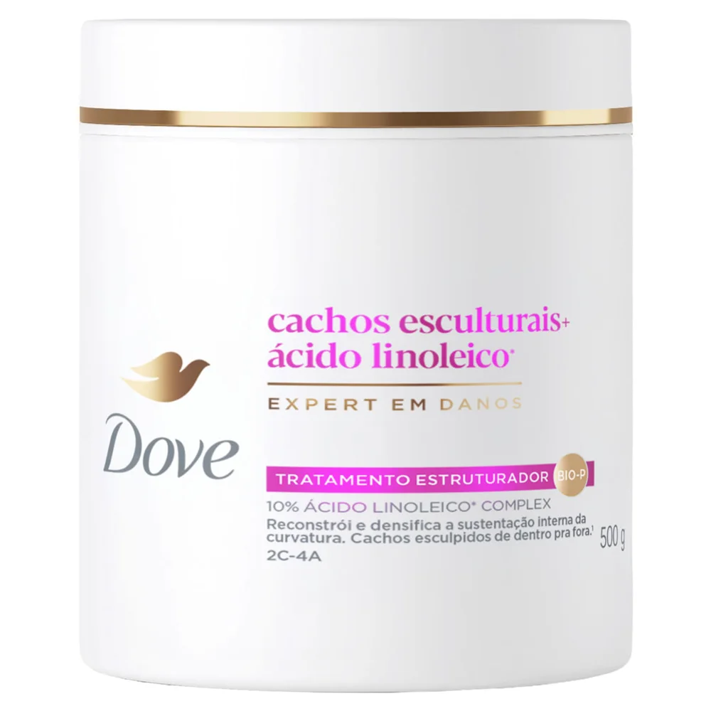Máscara De Tratamento Estruturador Dove Cachos Esculturais + Ácido Linoleico 500g