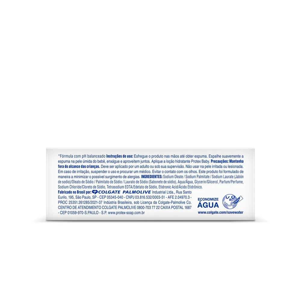 Sabonete Em Barra Para Bebê Protex Baby Glicerina Natural 85g