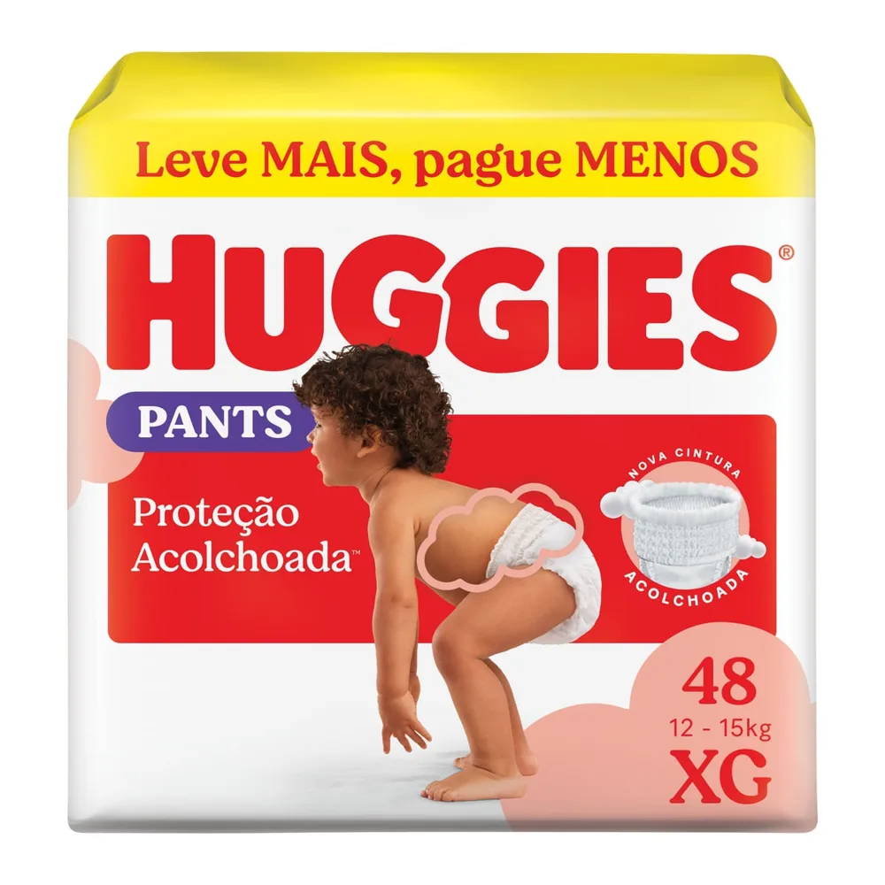 Fralda Pants Huggies Proteção Acolchoada XG 48 fraldas