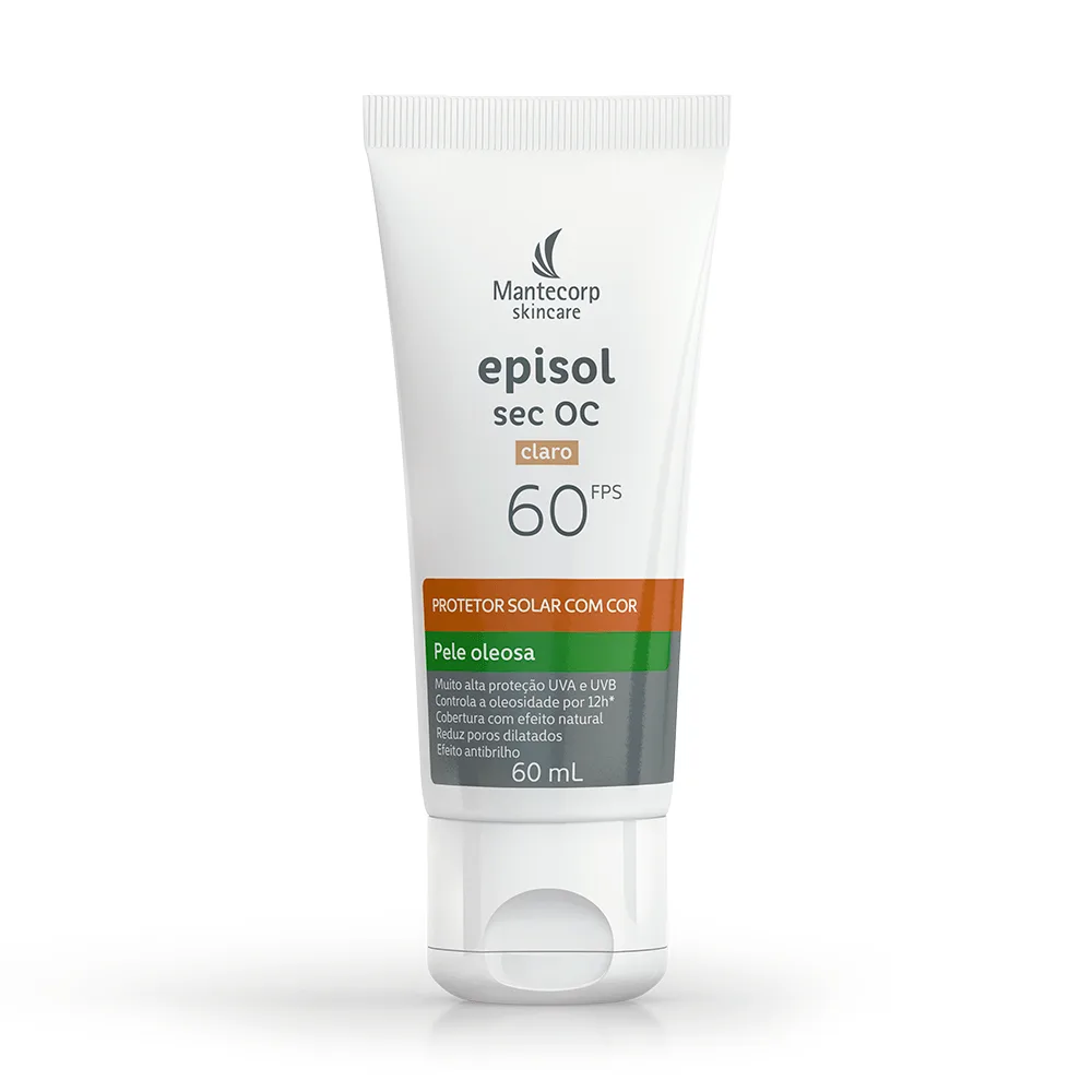 Protetor Solar Facial Episol Sec OC FPS60 Claro 60g