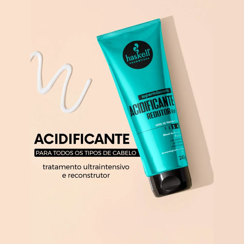Máscara De Tratamento Capilar Haskell Supermáscara Acidificante Redutor De Ph 240g