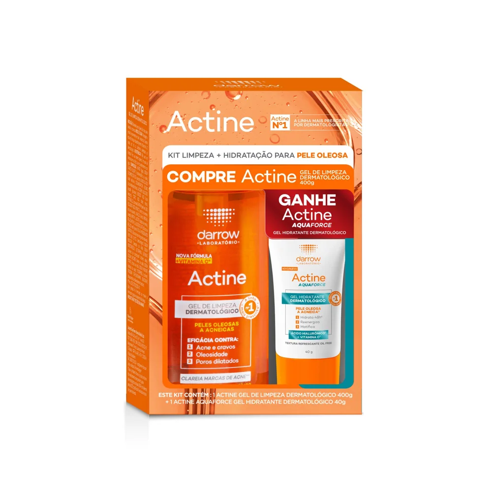 Kit Actine Gel De Limpeza 400g + Gel Hidratante 40g