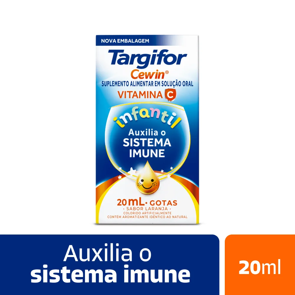 Suplemento Alimentar Targifor Cewin Kids Te Protege! Vitamina C Sabor Laranja Gotas 20ml
