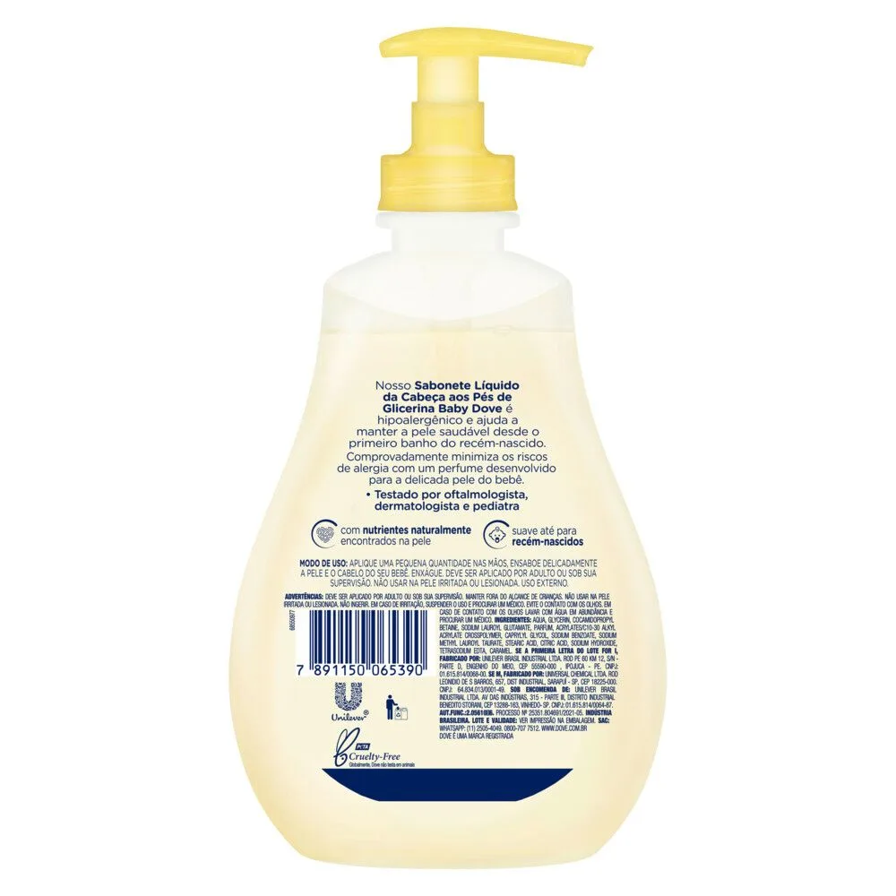 Sabonete Líquido Infantil Baby Dove Hidratação Glicerinada 400ml