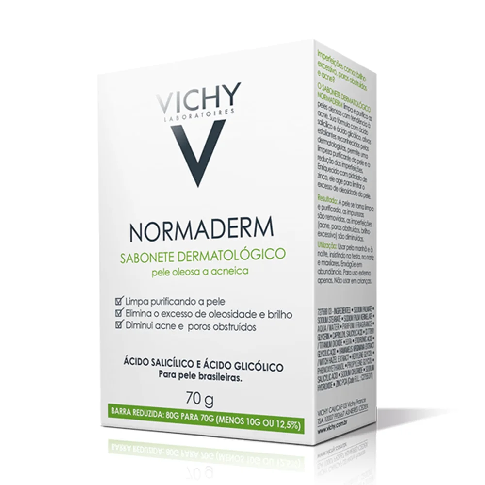 Sabonete em Barra Dermatológico Vichy Normaderm Pele Oleosa e Acneica 70g