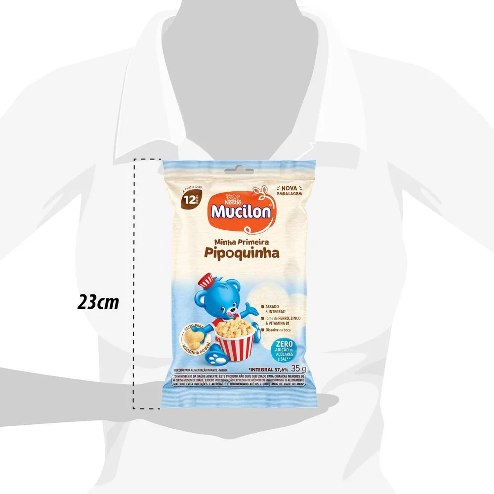 Snack Infantil Mucilon Pipoquinha Sabor Milho 35g